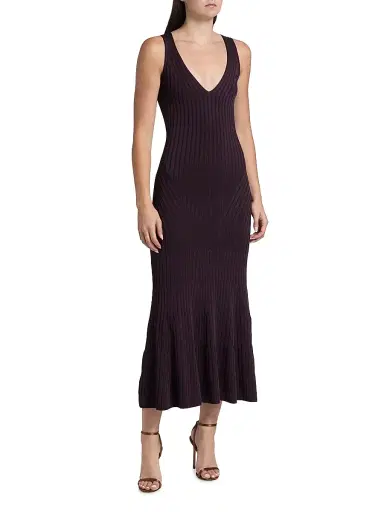 Adam Lippes Women's Sleeveless Rib-Knit Midi-Dress | Thumbnail 4 Adam Lippes Women's Sleeveless Rib-Knit Midi-Dress | Thumbnail 4