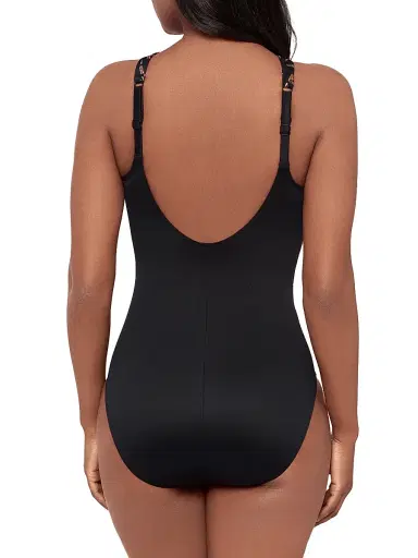 Miraclesuit Swim Women's Costa D'oro Aphrodite Patterned Swimsuit - Black - Size 16 | Thumbnail 4