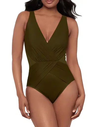 Miraclesuit Swim Women's Illusionists Ibiza Gathered Bodysuit - Nori - Size 16 | Thumbnail 2 Miraclesuit Swim Women's Illusionists Ibiza Gathered Bodysuit - Nori - Size 16 | Thumbnail 2
