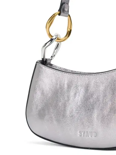 Staud Women's Ollie Leather Shoulder Bag - Pewter | Thumbnail 3 Staud Women's Ollie Leather Shoulder Bag - Pewter | Thumbnail 3