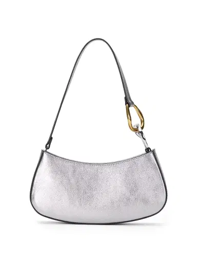 Staud Women's Ollie Leather Shoulder Bag - Pewter | Thumbnail 1 Staud Women's Ollie Leather Shoulder Bag - Pewter | Thumbnail 1
