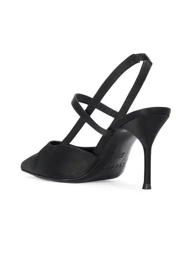 Staud Women's Sebastian 90MM Satin Slingback Pumps - Black Satin - Size 11 | Thumbnail 3