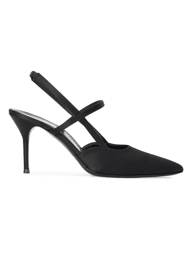 Staud Women's Sebastian 90MM Satin Slingback Pumps - Black Satin
