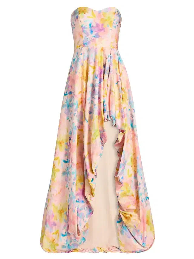 As It May Women's Ava Floral Faille High-Low Gown