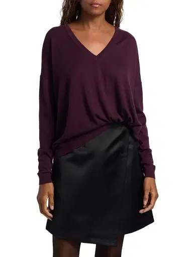 Co Women's V-Neck Cashmere Sweater | Thumbnail 3 Co Women's V-Neck Cashmere Sweater | Thumbnail 3