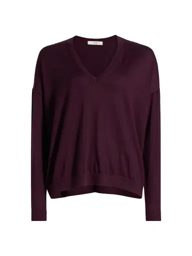 Co Women's V-Neck Cashmere Sweater | Thumbnail 1 Co Women's V-Neck Cashmere Sweater | Thumbnail 1