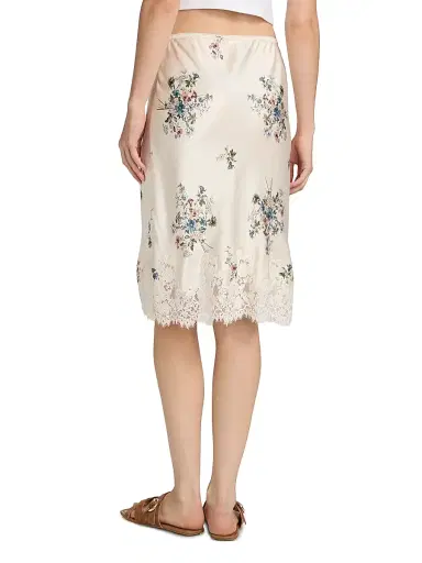 DÔEN Women's Elowette Lace-Trim Floral Silk Midi-Skirt - Primrose Bouquet - Size Large | Thumbnail 5 DÔEN Women's Elowette Lace-Trim Floral Silk Midi-Skirt - Primrose Bouquet - Size Large | Thumbnail 5