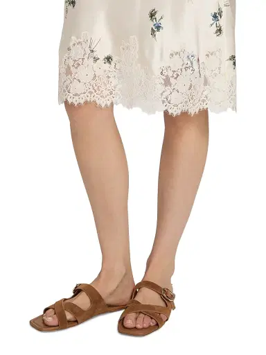 DÔEN Women's Elowette Lace-Trim Floral Silk Midi-Skirt - Primrose Bouquet - Size Large | Thumbnail 6 DÔEN Women's Elowette Lace-Trim Floral Silk Midi-Skirt - Primrose Bouquet - Size Large | Thumbnail 6