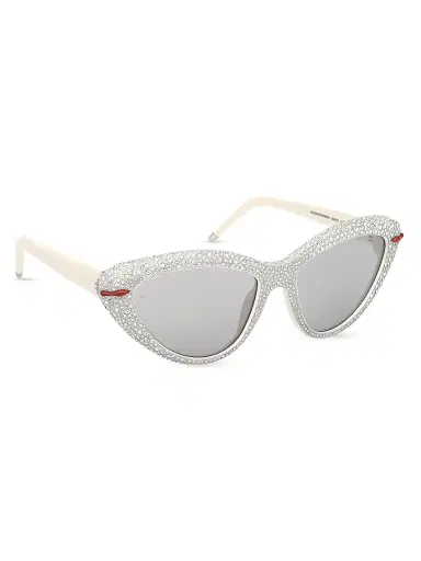 Christian Louboutin Women's Kate 56MM Crystal-Embellished Cat-Eye Sunglasses | Thumbnail 8 Christian Louboutin Women's Kate 56MM Crystal-Embellished Cat-Eye Sunglasses | Thumbnail 8