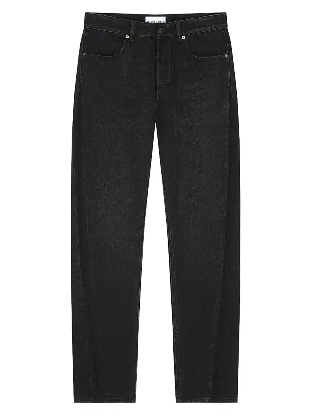 Givenchy Men's Couture Seam Straight Fit Shadow Washed Jeans - Black