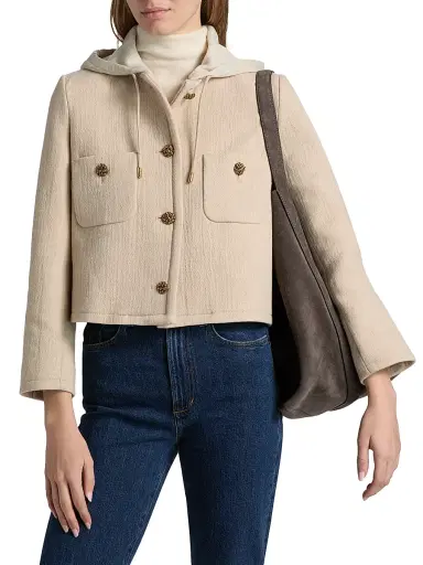 Ba&sh Women's Merry Hooded Jacket - Ecru - Size Medium | Thumbnail 3 Ba&sh Women's Merry Hooded Jacket - Ecru - Size Medium | Thumbnail 3