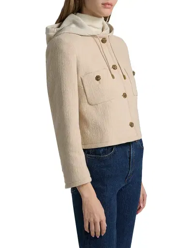 Ba&sh Women's Merry Hooded Jacket - Ecru - Size Medium | Thumbnail 4 Ba&sh Women's Merry Hooded Jacket - Ecru - Size Medium | Thumbnail 4