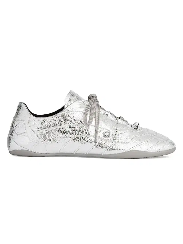 Women's Leather Low-Top Sneakers - Silver