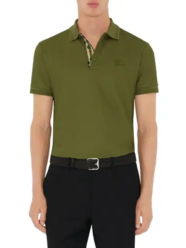Burberry Men's Eddie EKD Slim-Fit Polo Shirt - Olive - Size Small | Thumbnail 3 Burberry Men's Eddie EKD Slim-Fit Polo Shirt - Olive - Size Small | Thumbnail 3
