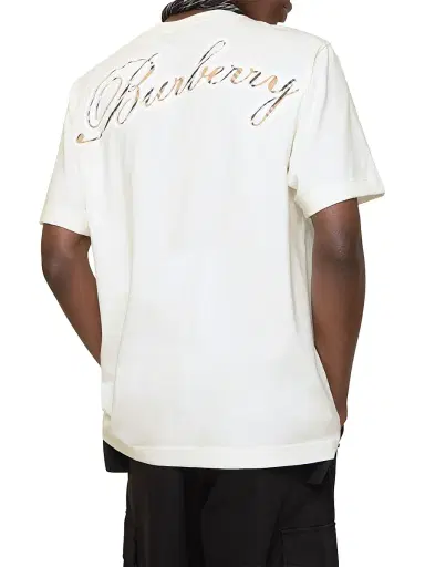 Burberry Men's Ryan Script Logo Relaxed-Fit T-Shirt - Chalk - Size XXL | Thumbnail 3 Burberry Men's Ryan Script Logo Relaxed-Fit T-Shirt - Chalk - Size XXL | Thumbnail 3