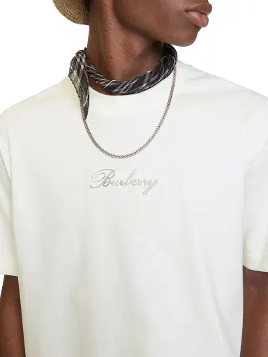 Burberry Men's Ryan Script Logo Relaxed-Fit T-Shirt - Chalk - Size XXL | Thumbnail 4 Burberry Men's Ryan Script Logo Relaxed-Fit T-Shirt - Chalk - Size XXL | Thumbnail 4