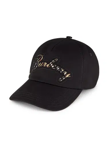 Burberry Men's Logo Script Baseball Cap - Black - Size Medium | Thumbnail 1 Burberry Men's Logo Script Baseball Cap - Black - Size Medium | Thumbnail 1