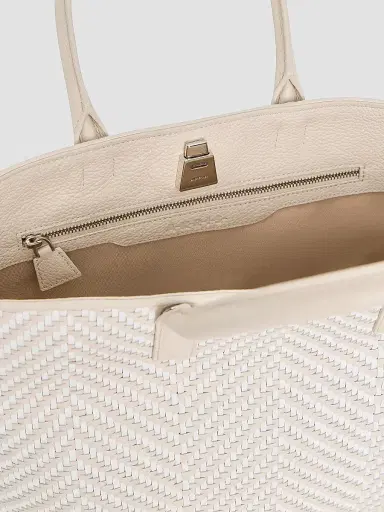 Akris Women's Small Ai Braided Leather Top Handle Bag - Ecru Alabaster | Thumbnail 5 Akris Women's Small Ai Braided Leather Top Handle Bag - Ecru Alabaster | Thumbnail 5