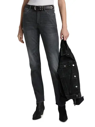 BLK DNM Women's High-Rise Slim-Straight Jeans - Vintage Black - Size 31 | Thumbnail 3