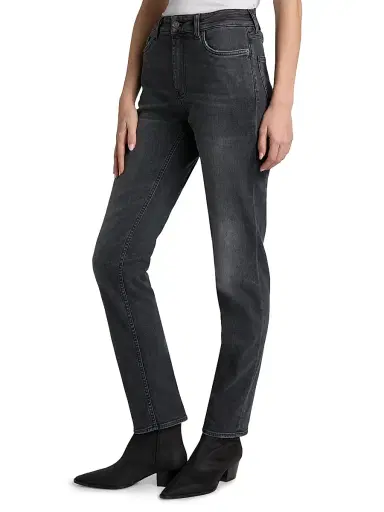 BLK DNM Women's High-Rise Slim-Straight Jeans - Vintage Black - Size 31 | Thumbnail 4