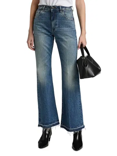 BLK DNM Women's High-Rise Bootcut Jeans - Raw Vintage Blue - Size 31 | Thumbnail 3