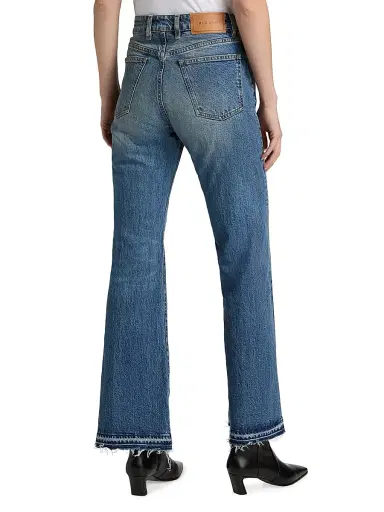 BLK DNM Women's High-Rise Bootcut Jeans - Raw Vintage Blue - Size 31 | Thumbnail 5