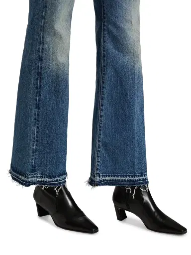 BLK DNM Women's High-Rise Bootcut Jeans - Raw Vintage Blue - Size 31 | Thumbnail 6