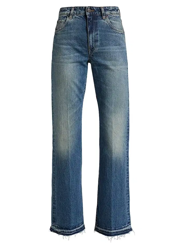 BLK DNM Women's High-Rise Bootcut Jeans - Raw Vintage Blue