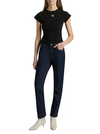 BLK DNM Women's High-Rise Silm-Straight Jeans - Blue Rinse - Size 30 | Thumbnail 2