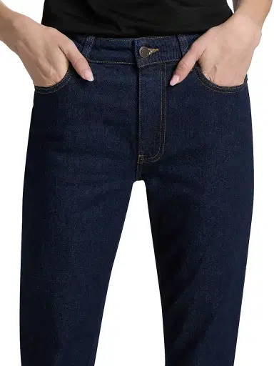 BLK DNM Women's High-Rise Silm-Straight Jeans - Blue Rinse - Size 30 | Thumbnail 6