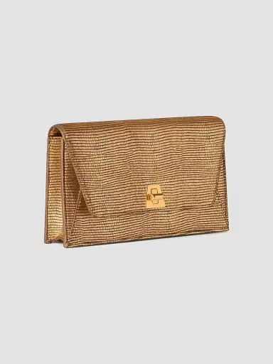 Akris Women's Anouk Lizard-Embossed Metallic Leather Convertible Clutch | Thumbnail 2 Akris Women's Anouk Lizard-Embossed Metallic Leather Convertible Clutch | Thumbnail 2