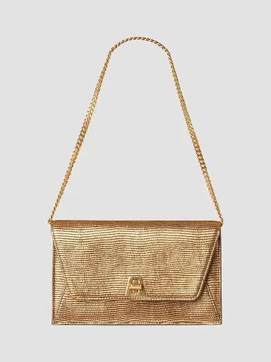 Akris Women's Anouk Lizard-Embossed Metallic Leather Convertible Clutch | Thumbnail 3 Akris Women's Anouk Lizard-Embossed Metallic Leather Convertible Clutch | Thumbnail 3