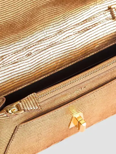 Akris Women's Anouk Lizard-Embossed Metallic Leather Convertible Clutch | Thumbnail 5 Akris Women's Anouk Lizard-Embossed Metallic Leather Convertible Clutch | Thumbnail 5