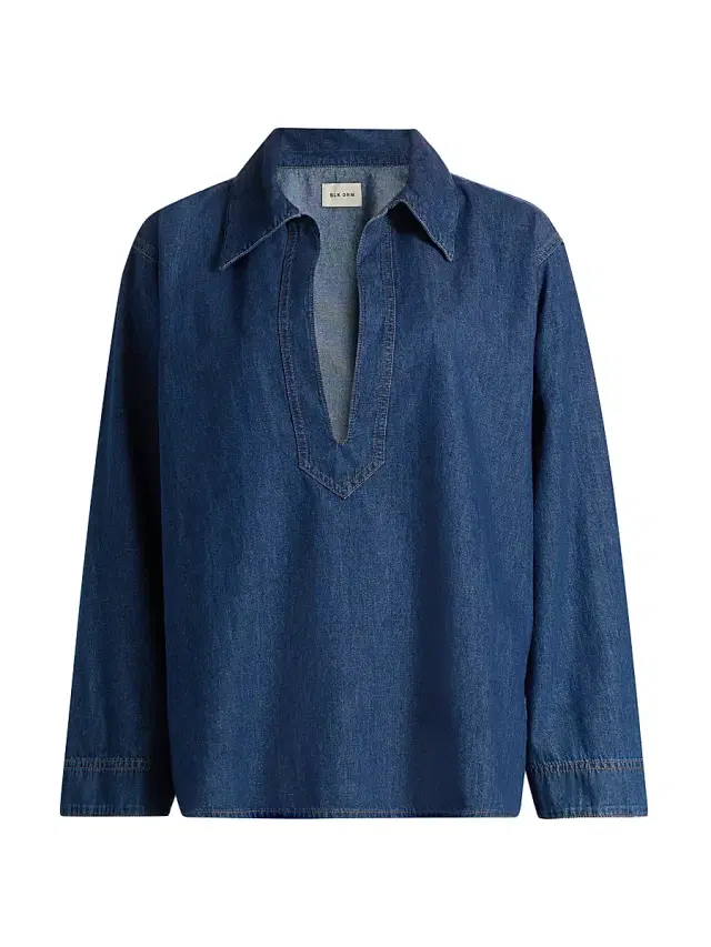 BLK DNM Women's Denim Tunic Top - Clean Blue