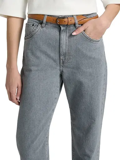 BLK DNM Women's High-Rise Relaxed Jeans - Light Grey Tobacco - Size 31 | Thumbnail 6