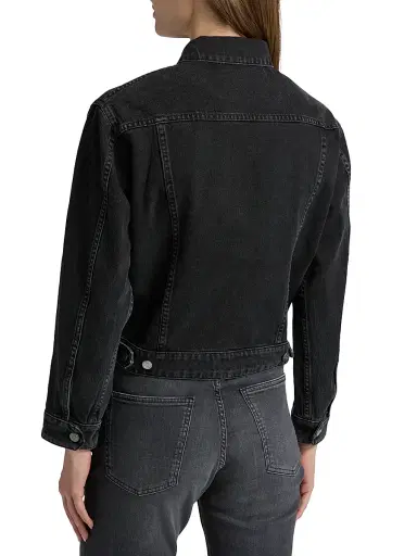 BLK DNM Women's Classic Denim Jacket - Dark Vintage Black - Size 6 | Thumbnail 5