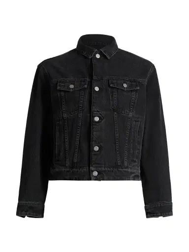 BLK DNM Women's Classic Denim Jacket - Dark Vintage Black - Size 6 | Thumbnail 1