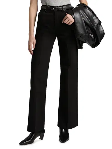 BLK DNM Women's High-Rise Wide-Leg Jeans - Black - Size 31 | Thumbnail 3