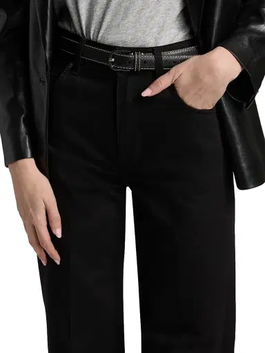 BLK DNM Women's High-Rise Wide-Leg Jeans - Black - Size 31 | Thumbnail 6