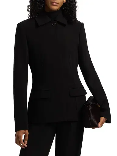 TOTEME Women's Cinched Pocket Jacket - Black | Thumbnail 3