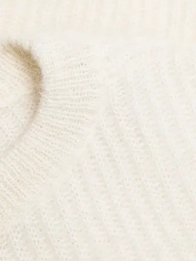 Toteme Women's Oversized Rib-Knit Mohair-Blend Sweater - Ecru | Thumbnail 7 Toteme Women's Oversized Rib-Knit Mohair-Blend Sweater - Ecru | Thumbnail 7