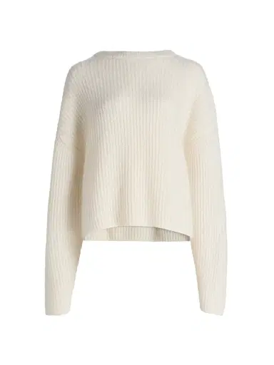 Toteme Women's Oversized Rib-Knit Mohair-Blend Sweater - Ecru | Thumbnail 1 Toteme Women's Oversized Rib-Knit Mohair-Blend Sweater - Ecru | Thumbnail 1