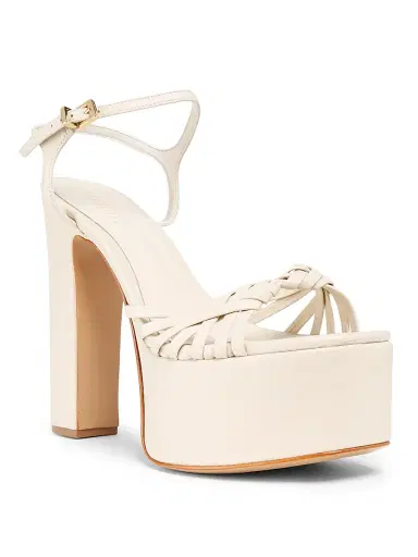 Schutz Women's Tara 125MM Leather Platform Sandals - Sugar White - Size 9 | Thumbnail 2