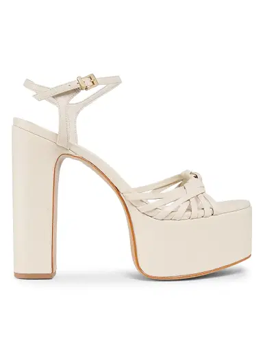 Schutz Women's Tara 125MM Leather Platform Sandals - Sugar White - Size 9 | Thumbnail 1