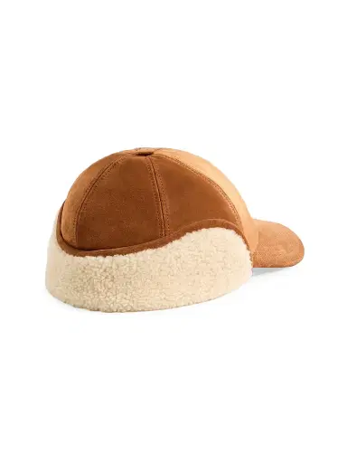 Valentino Garavani Men's VLogo Signature Baseball Cap in Suede and Sheepskin - Brown - Size Medium | Thumbnail 3