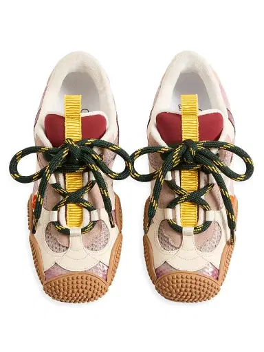 Valentino Garavani Women's Amphibia Sneakers in Rubberized Calfskin - Multicolor Pink - Size 5 | Thumbnail 4