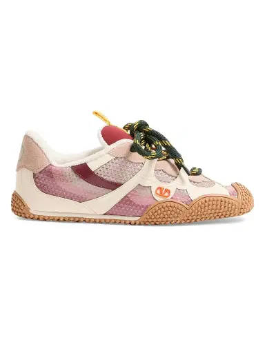 Valentino Garavani Women's Amphibia Sneakers in Rubberized Calfskin - Multicolor Pink - Size 5 | Thumbnail 1
