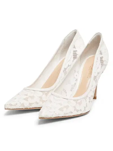 Gianvito Rossi Women's Claudia 85MM Lace Pumps - White - Size 11 | Thumbnail 2