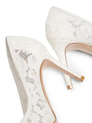 Gianvito Rossi Women's Claudia 85MM Lace Pumps - White - Size 11 | Thumbnail 5