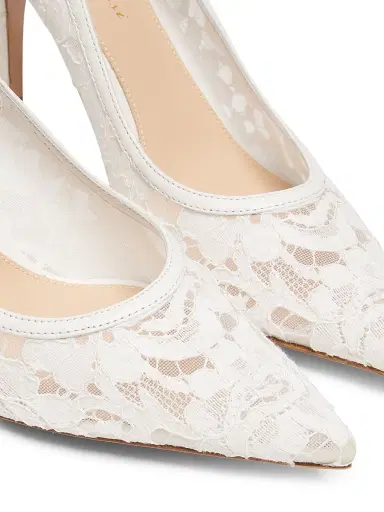 Gianvito Rossi Women's Claudia 85MM Lace Pumps - White - Size 11 | Thumbnail 6